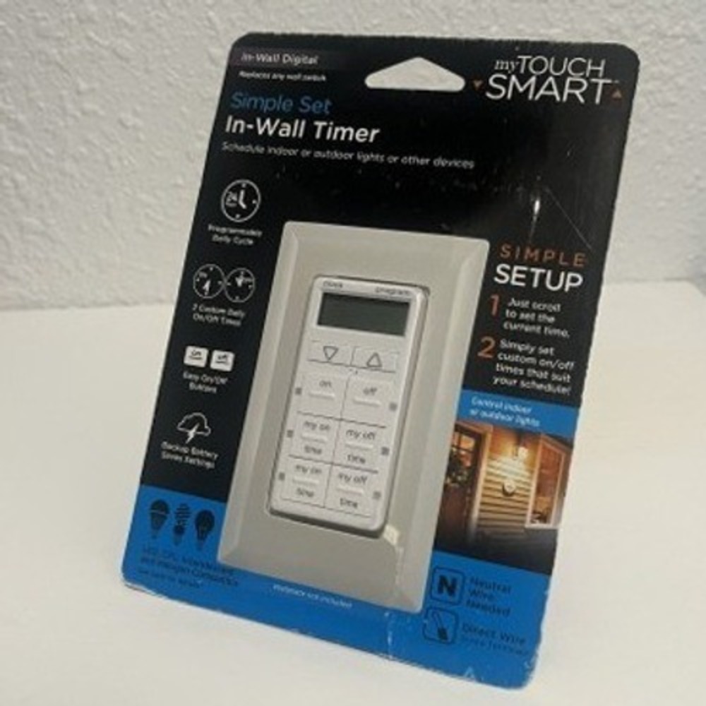 Jasco myTouchSmart In-Wall Digital Timer White Programmable Switch 26893